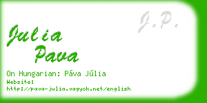 julia pava business card
