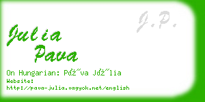 julia pava business card